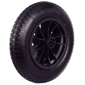 Pneu com Câmara 3.25/8"" com Roda Plástica e Bucha Plástica para Carrinho de Mão - 77741014 - Tramon