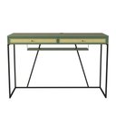 Ver imagem 1 de Escrivaninha New York 120 Cm 2 Gavetas Palhinha Base Metal Laca Verde