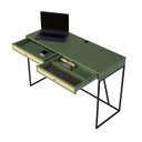 Ver imagem 2 de Escrivaninha New York 120 Cm 2 Gavetas Palhinha Base Metal Laca Verde