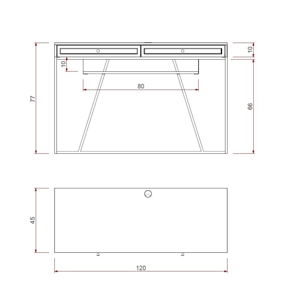 Escrivaninha New York 120 Cm 2 Gavetas Palhinha Base Metal Laca Verde - 5