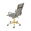 Ver imagem 3 de Cadeira de Escritório Giratoria Eames Cinza - Alta | Dourado Brilho
