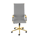 Ver imagem 2 de Cadeira de Escritório Giratoria Eames Cinza - Alta | Dourado Brilho