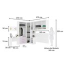 Ver imagem 3 de Quarto de Canto Casal com Guarda Roupas Cabeceira e Escrivaninha Alpes Luciane Móveis