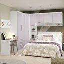 Ver imagem 1 de Quarto de Canto Casal com Guarda Roupas Cabeceira e Escrivaninha Alpes Luciane Móveis