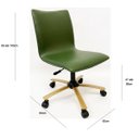 Ver imagem 4 de Cadeira Escritório Amanda cor Verde Oliva base cor Dourado Fosco com regulagem de Altura Kit 2 pe
