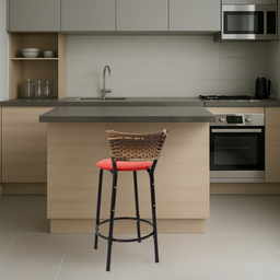 Banco para Bancada Cozinha Gourmet Junco Cappuccino Balcão Ilha Banqueta 60cm Itagold - 2