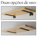 Ver imagem 2 de Kit 6 Suportes para Prateleira 40cm Mão Francesa de Parede Acabamento Aço Durável Preto