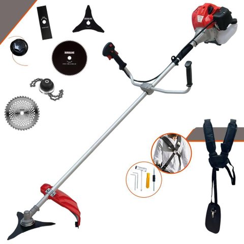 Roçadeira Lateral Anmax Cg520p 43cc 2,2hp 10000rpm C/ Carretel + Kit de 5 Lâminas de Corte
