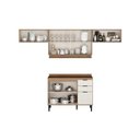 Ver imagem 3 de Kit Cozinha Modulada 4 Peças Alpha (3aéreos+1balcão) C4p181 Freijo/off White - Carraro