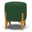 Ver imagem 1 de Puff Stella Veludo Verde Base Madeira Castanho - D'Rossi DRossi