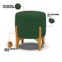 Ver imagem 3 de Puff Stella Veludo Verde Base Madeira Castanho - D'Rossi DRossi