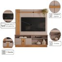 Ver imagem 3 de Conjunto Painel e Rack com Detalhes Ripados e Prateleira