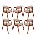 Ver imagem 1 de Kit 6 Cadeiras de Jantar Bege Ravena em Madeira Castanho Suede e Monte Rey Ccs