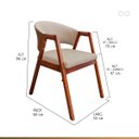 Ver imagem 3 de Kit 6 Cadeiras de Jantar Bege Ravena em Madeira Castanho Suede e Monte Rey Ccs