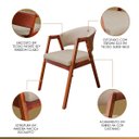 Ver imagem 4 de Kit 6 Cadeiras de Jantar Bege Ravena em Madeira Castanho Suede e Monte Rey Ccs