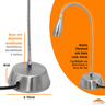 Luminária De Leitura Abajur Led Haste Flexível Bancada - 3