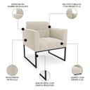 Ver imagem 3 de Namoradeira e 2 Poltronas Industrial Preto Ana Bouclé Bege - Ibiza