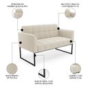 Ver imagem 5 de Namoradeira e 2 Poltronas Industrial Preto Ana Bouclé Bege - Ibiza