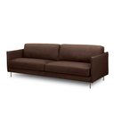 Ver imagem 2 de Sofá Decorativo Anthony 3 Lugares Sala de Estar 240cm Pés em Aço Couro Marrom Chocolate G88 - Gran B