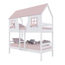 Ver imagem 2 de Beliche Casinha Encantada Madeira Maciça Branco/ Rosa Megamobilia