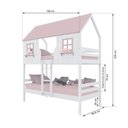 Ver imagem 3 de Beliche Casinha Encantada Madeira Maciça Branco/ Rosa Megamobilia