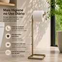 Ver imagem 4 de Suporte Porta Papel Higiênico de Chão para Banheiro com Base Dourada em Metal - Édecasamóveis