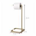 Ver imagem 2 de Suporte Porta Papel Higiênico de Chão para Banheiro com Base Dourada em Metal - Édecasamóveis