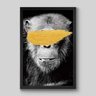 Quadro Animais Macaco Gold - 60x40cm - Moldura Caixa Preto - 1
