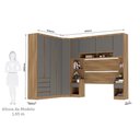 Ver imagem 3 de Guarda Roupa Casal Modulado Canto 9 Portas 6 Gavetas Veneza Avelã Pf-cinza Supremo Pf