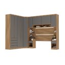 Ver imagem 4 de Guarda Roupa Casal Modulado Canto 9 Portas 6 Gavetas Veneza Avelã Pf-cinza Supremo Pf