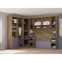 Ver imagem 2 de Guarda Roupa Casal Modulado Canto 9 Portas 6 Gavetas Veneza Avelã Pf-cinza Supremo Pf