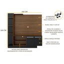 Ver imagem 3 de Estante com Suporte para TV até 55" Multimóveis Denver FG3069 Madeirada/Preta
