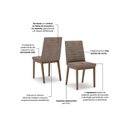 Ver imagem 2 de Cadeira de Cozinha Elena Kit 2 Un Nature/linho - Henn