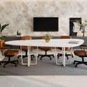 Ver imagem 2 de Mesa de Reunião Orgânica Tampo Bipartido MDP 270cm Branco F5 Office