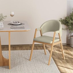 Kit 6 Cadeiras Mesa Jantar Suellen Versátil Reforçada Corino Cor:bege - 3