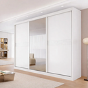 Ver imagem 1 de Guarda-Roupa Canadá 2,42m Branco 100% MDF- 3 Portas - Bianchi Móveis