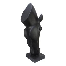 Escultura Estátua Decorativa Cabeça de Cavalo Grande 108cm:preto Fosco - 2