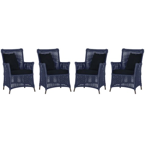4 |poltronas Igapó Alumínio Micro Pintura Marrom Corda Náutica Estofado 12