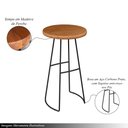 Ver imagem 3 de Mesa Bistrô Celeste em Tampo Redondo de Madeira com Base em Aço Carbono Preto G87 - Granbelo
