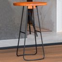 Ver imagem 1 de Mesa Bistrô Celeste em Tampo Redondo de Madeira com Base em Aço Carbono Preto G87 - Granbelo