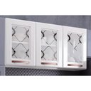 Ver imagem 4 de Armário Aéreo P/ Cozinha Mirage New 3 Portas C/ Vidro 120cm Branco - Telasul