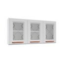 Ver imagem 1 de Armário Aéreo P/ Cozinha Mirage New 3 Portas C/ Vidro 120cm Branco - Telasul