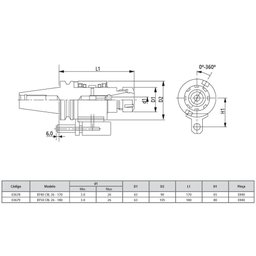 Porta Pinça com Refrigeração Lateral Bt50 Crl 26 - 180 - 5