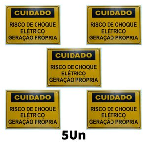 Placa Cuidado - Geração Própria - Energisa Cemig Enel Goias Celesc Eletrobras 25x18 CA 1mm 5un