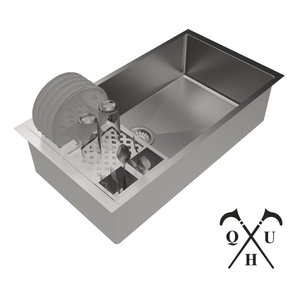 Cuba 70x40 Escovada + Escorredor De Louça Área De Serviço Technox