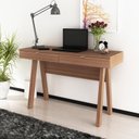 Ver imagem 3 de Mesa Escrivaninha Escritório 2 Gavetas Me4128 Amendoa - Tecnomobili