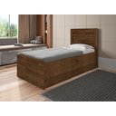 Ver imagem 1 de Cama Solteiro Larissa Reforçada Baú Organizador C/ Auxiliar:malbec