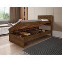 Ver imagem 2 de Cama Solteiro Larissa Reforçada Baú Organizador C/ Auxiliar:malbec