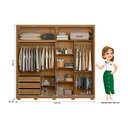 Ver imagem 3 de Guarda Roupa Casal  2 Portas Correr 3 Gavetas com Espelho e Pés Dhara