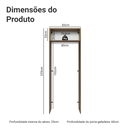 Ver imagem 3 de Porta-Geladeira 83 cm 1 Porta Basculante Rustic/Crema Vik Madesa